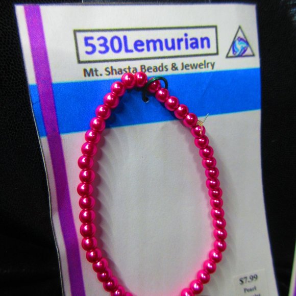 Pink Glass Pearl 7" Stretchy Bracelet Lot Of 4 Different Bracelets - Picture 2 of 5